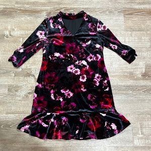 Worn once floral velvet dress size 16